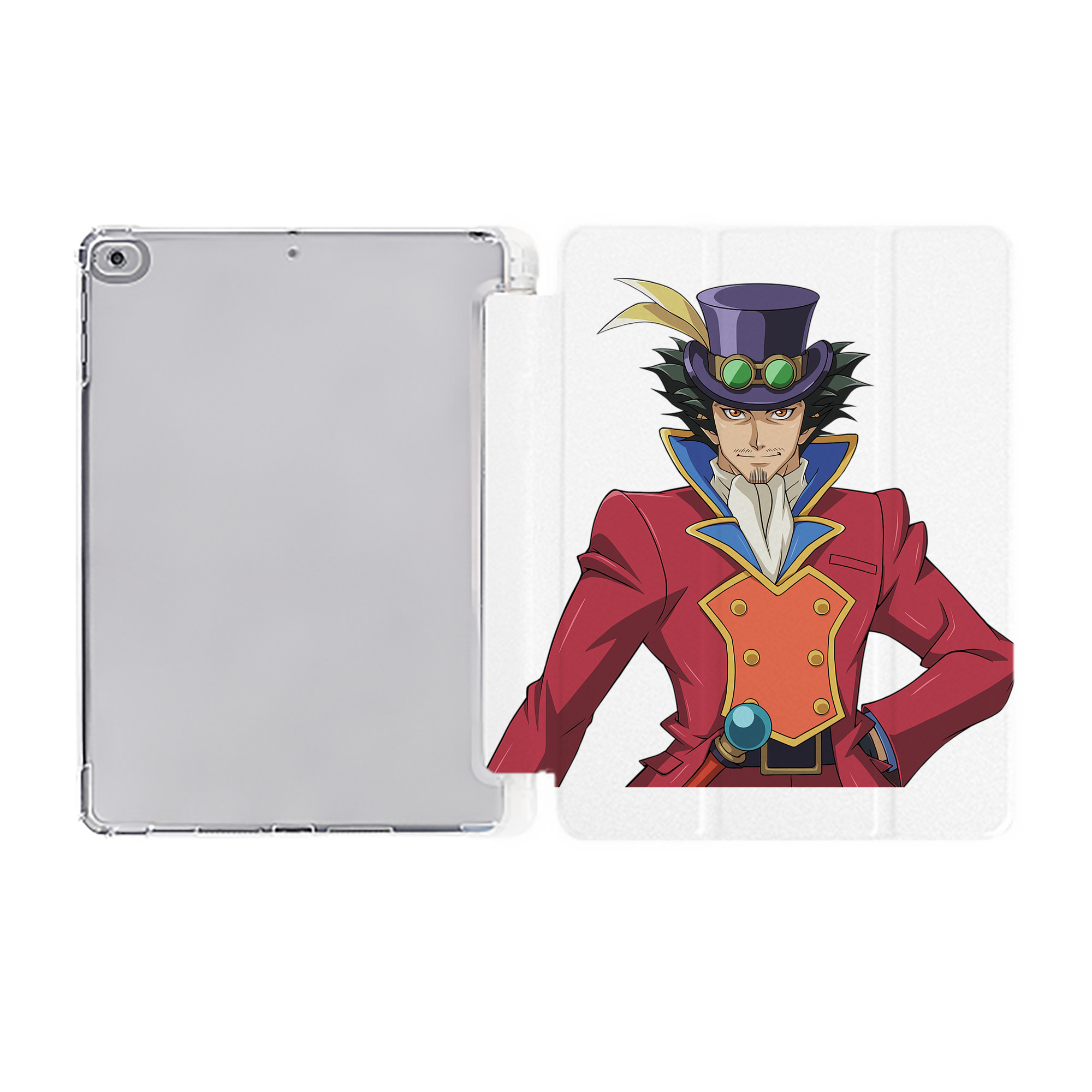 （画像用） 遊☆戯☆王 Yu-Gi-Oh! IPad ケース ペン収納付き 三つ折りスタンド PUレザー×シリコン 対応機種9.5/10.5/10.9インチ